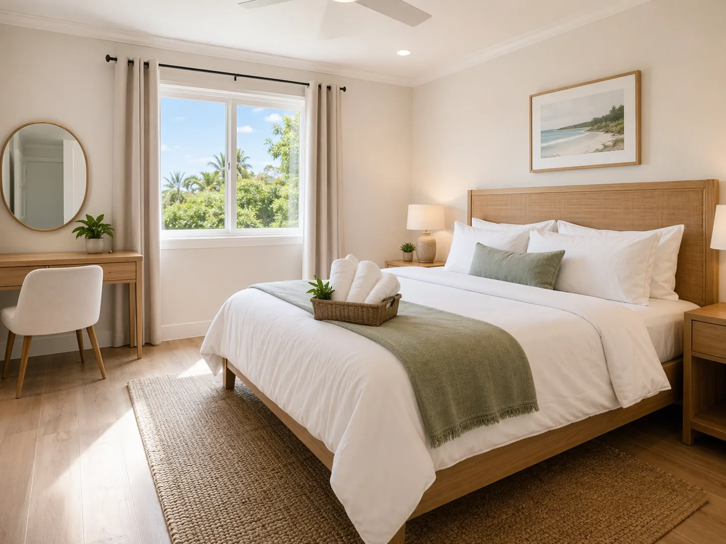 Clean rental bedroom ready for the next guest